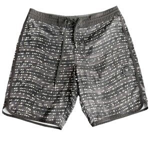 Vissla Raya 19" Boardshorts Men's Size 32 Black Abstract Dot Swim Trunks Surf